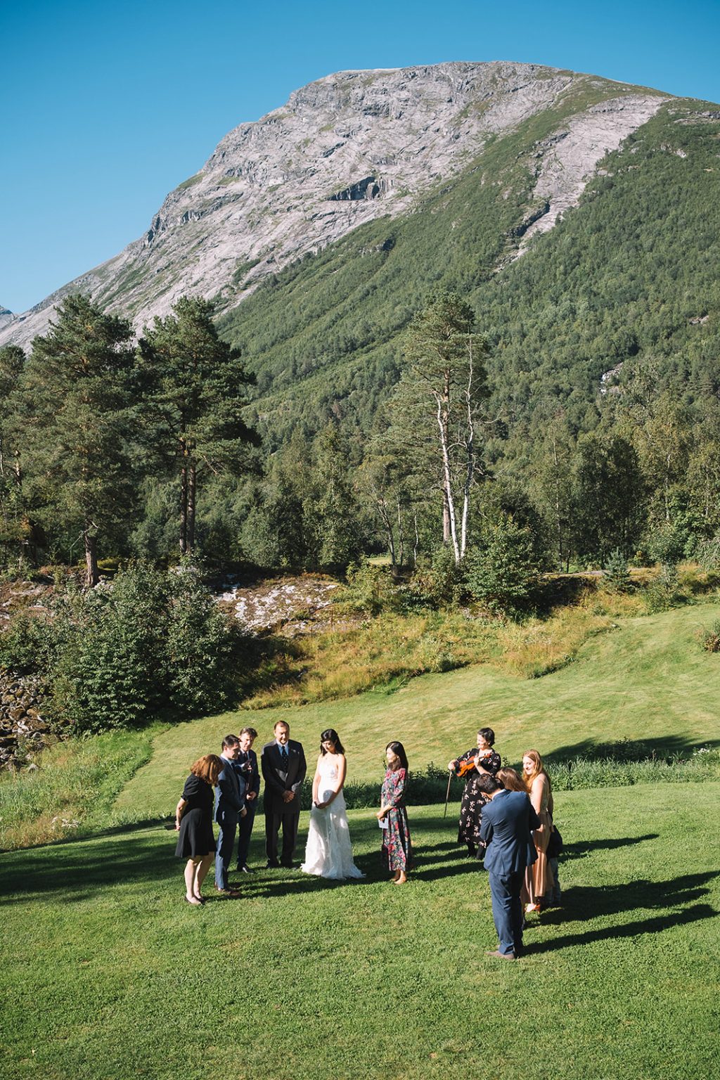 A violinist at the Juvet wedding ceremony, Norway