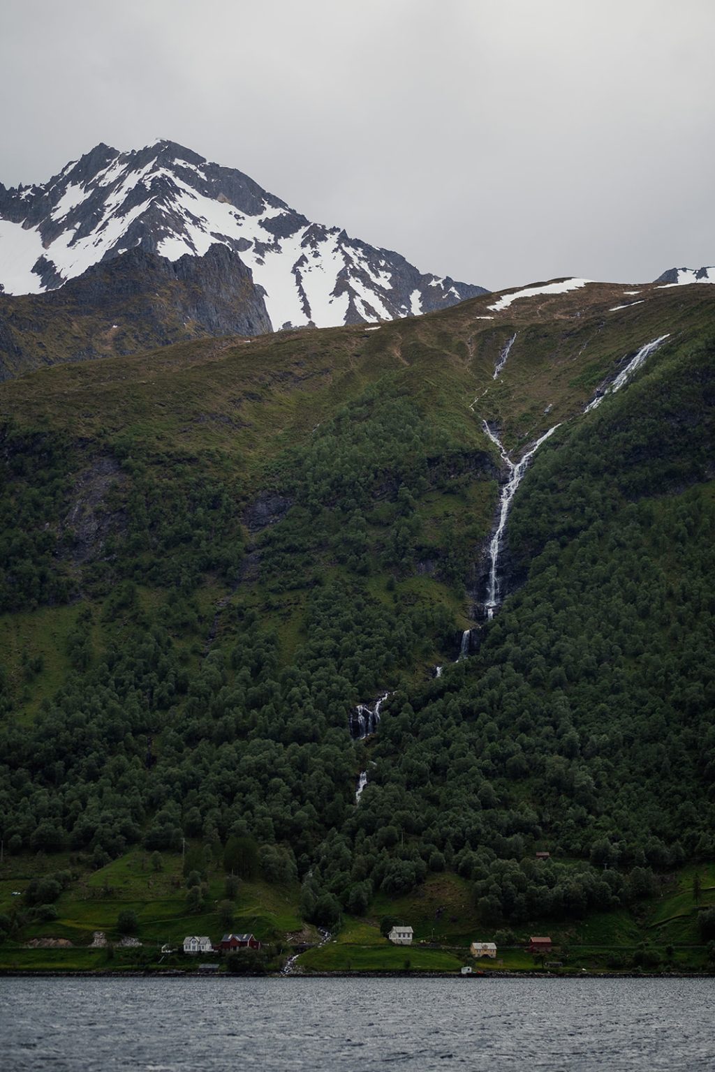 A waterfall on the Hjørundfjord