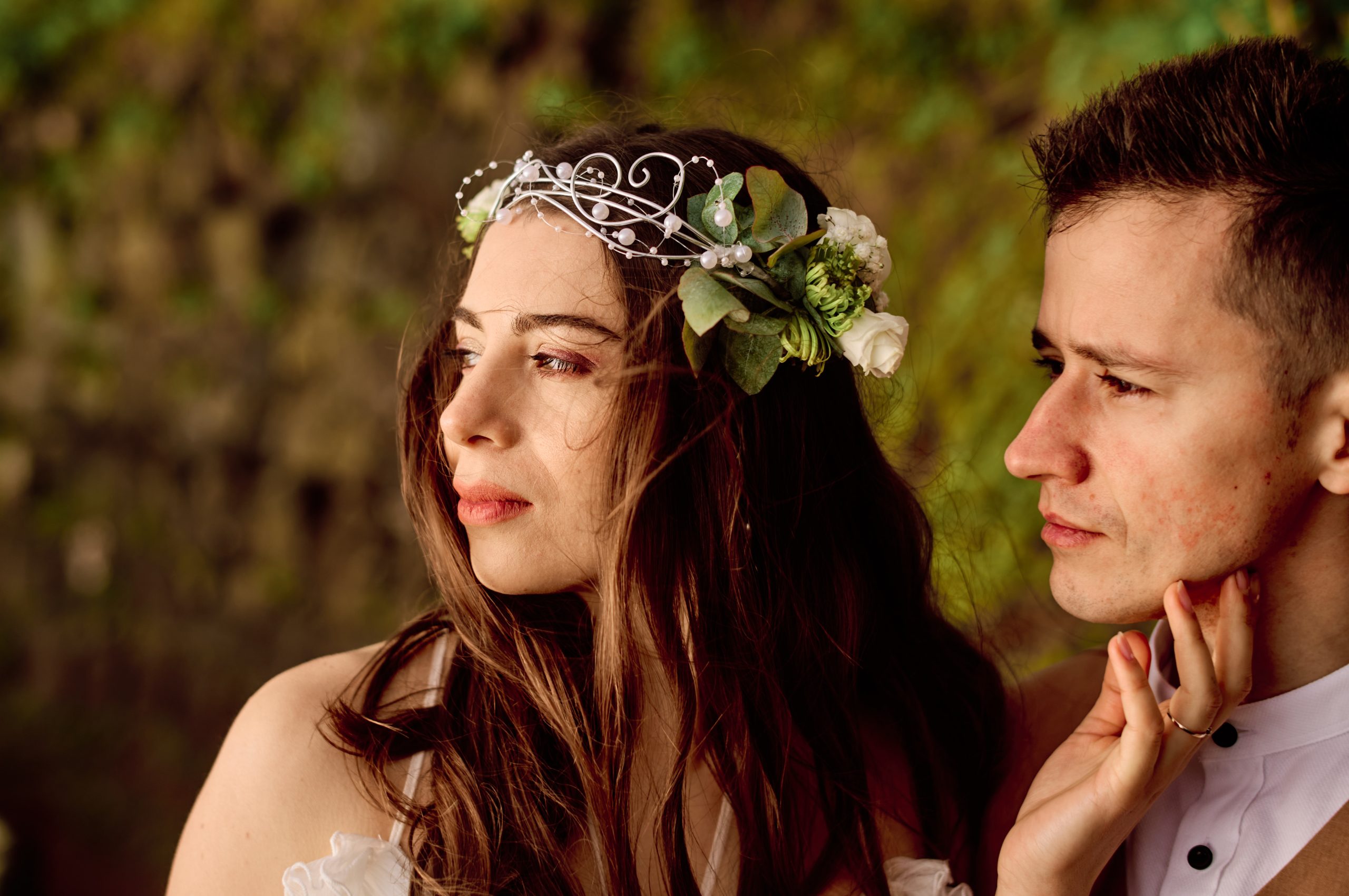Close portrait of Silvia and Florin, Azores elopement