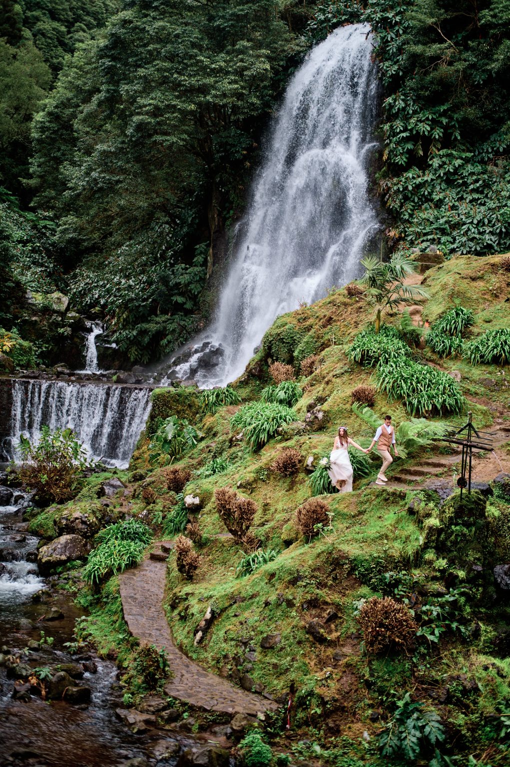 The waterfall at Ribeira dos Caldeirões, São Miguel