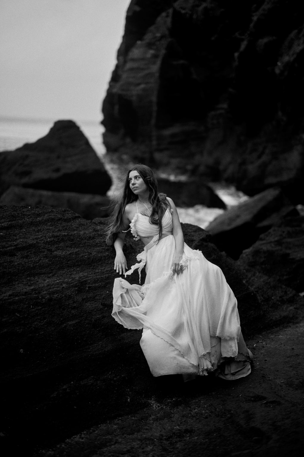 Bride on the volcanic shore of São Miguel