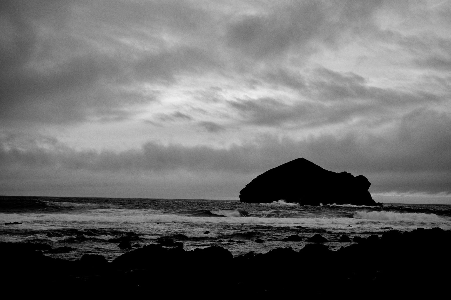 Dusk over the sea stacks at Mosteiros, São Miguel