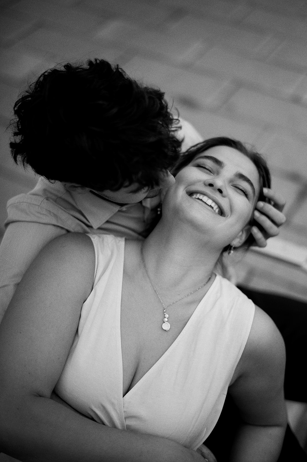 Intimate black and white close-up from a Berlin engagement session - Nordica Photography