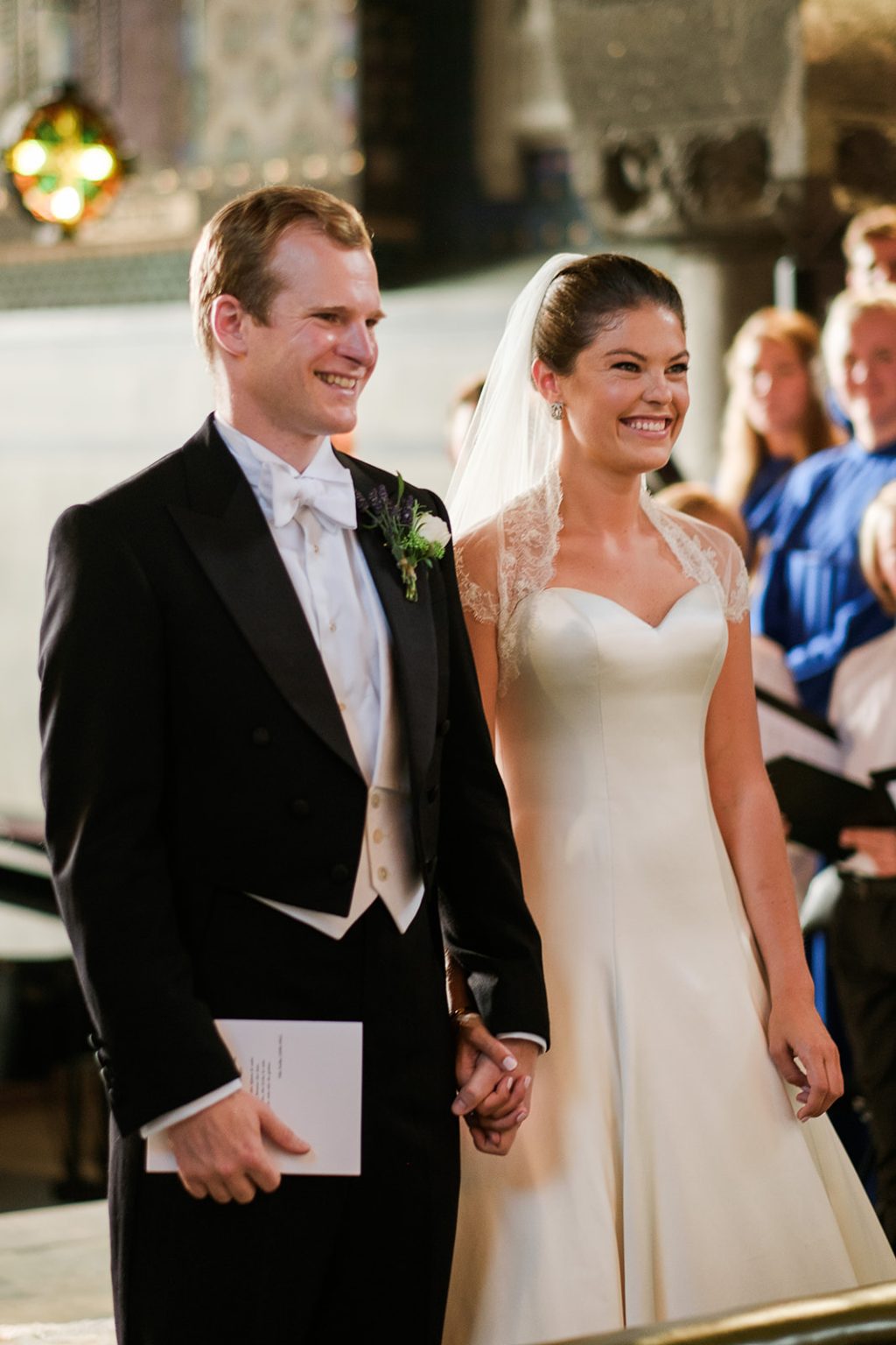 Bride and groom at the altar