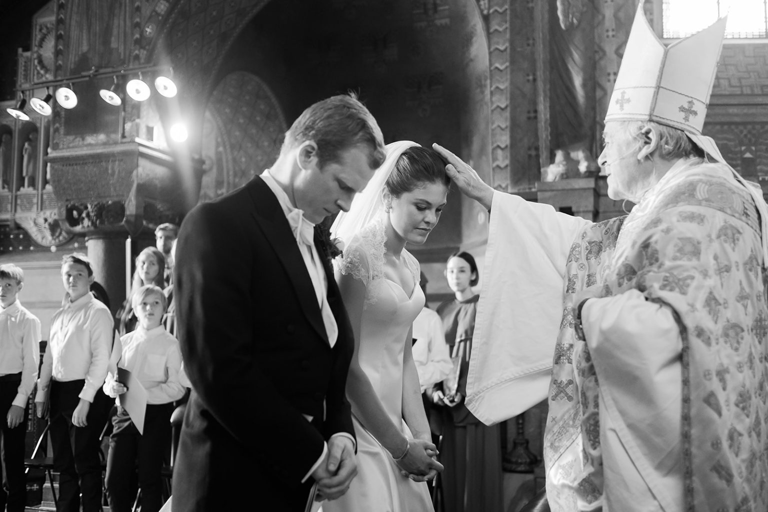 Bride and groom during the church ceremony