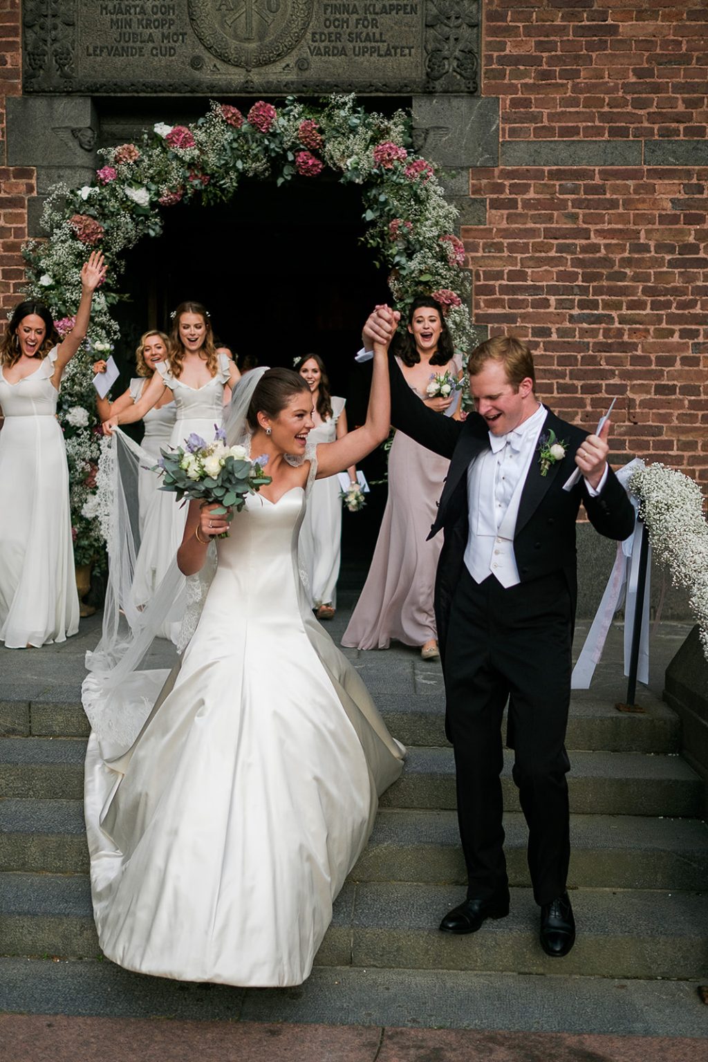 Confetti as the couple leave the church