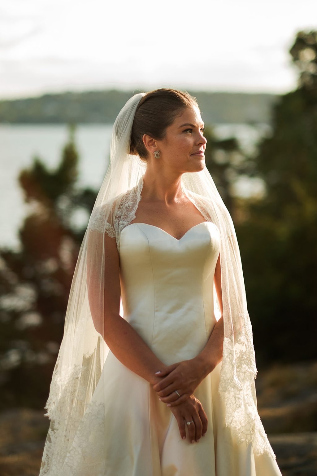 Bride in the evening light