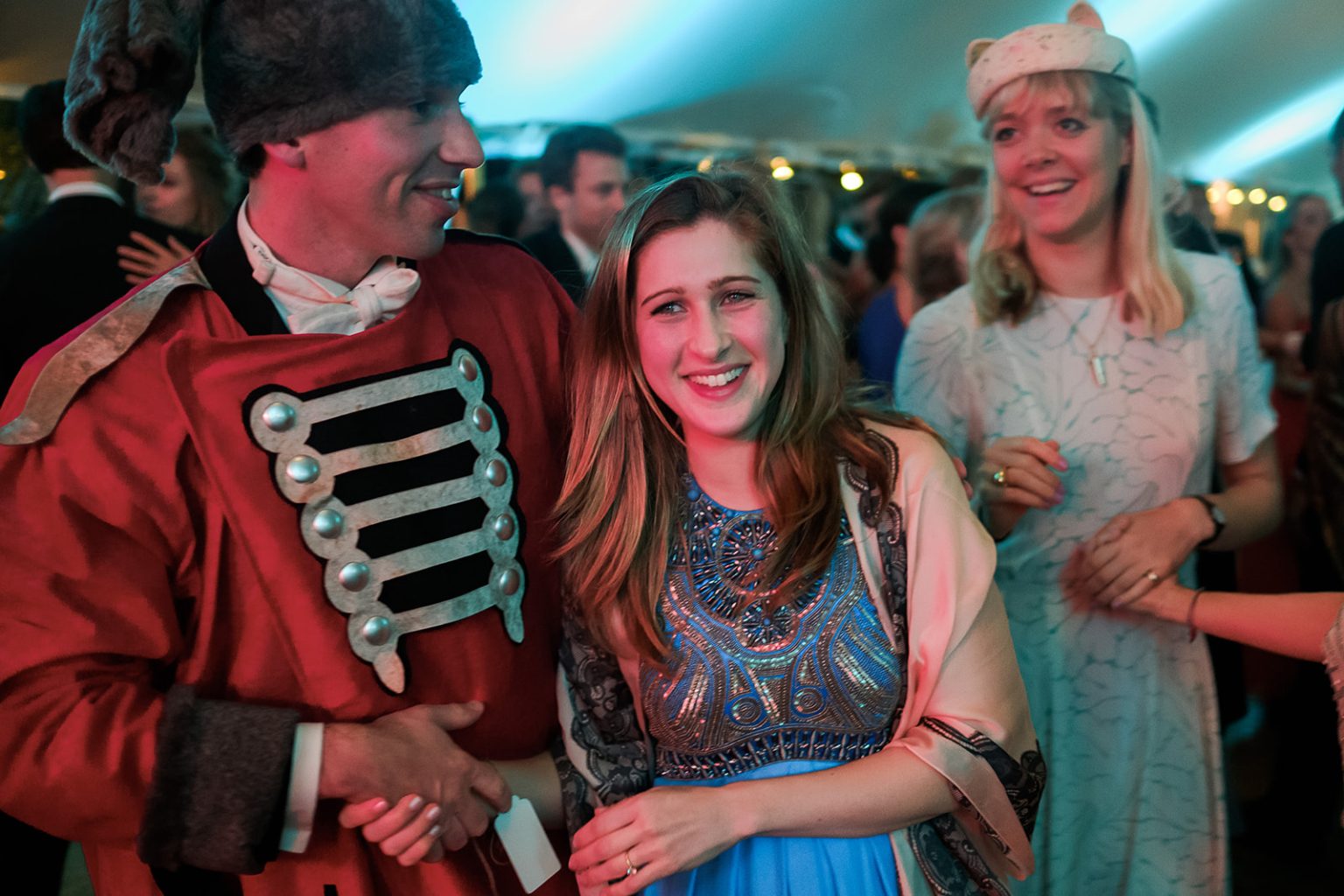 Guests dancing with an accordion player
