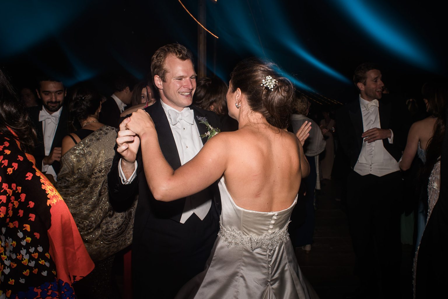 Guests dancing at the reception