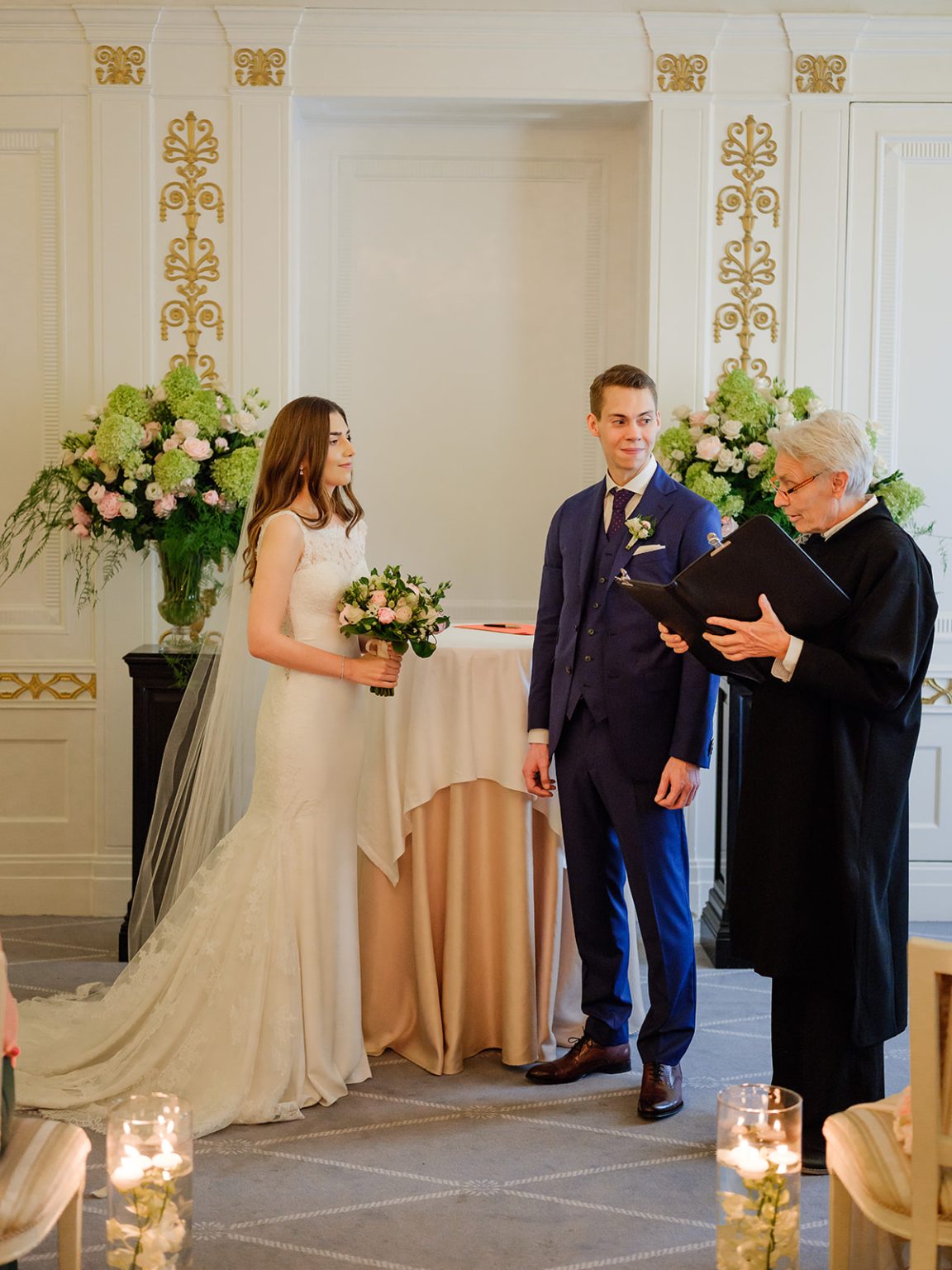 Bride walking in on her father’s arm