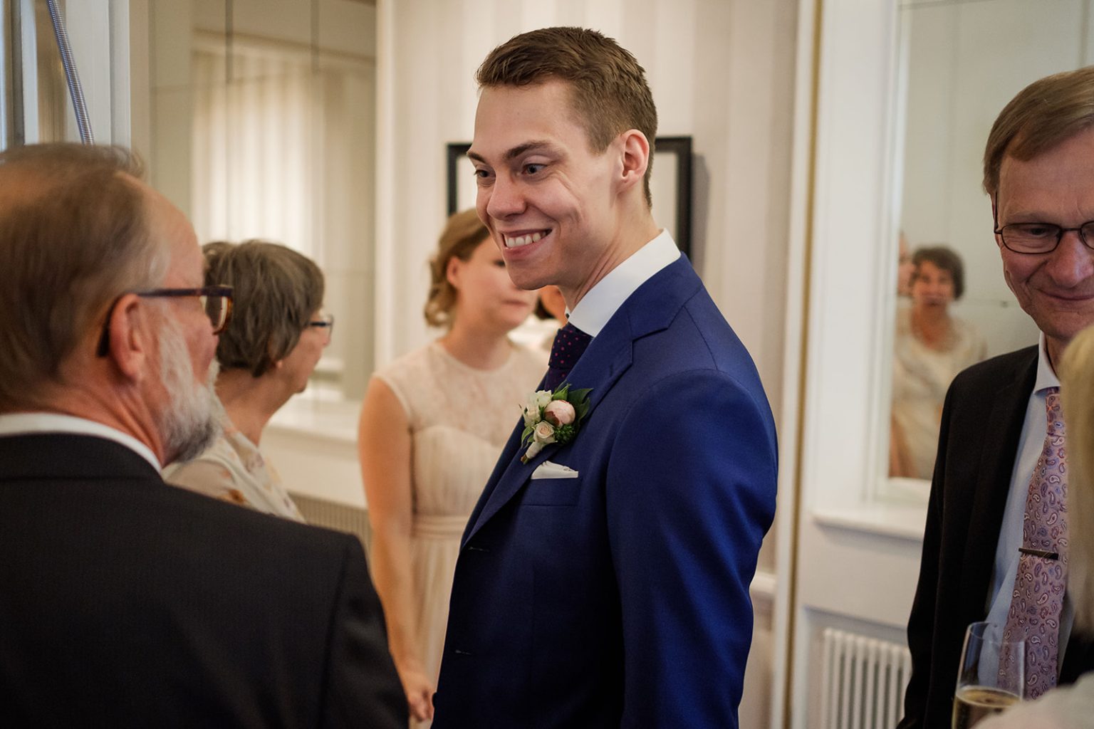 Groom after the Copenhagen wedding ceremony
