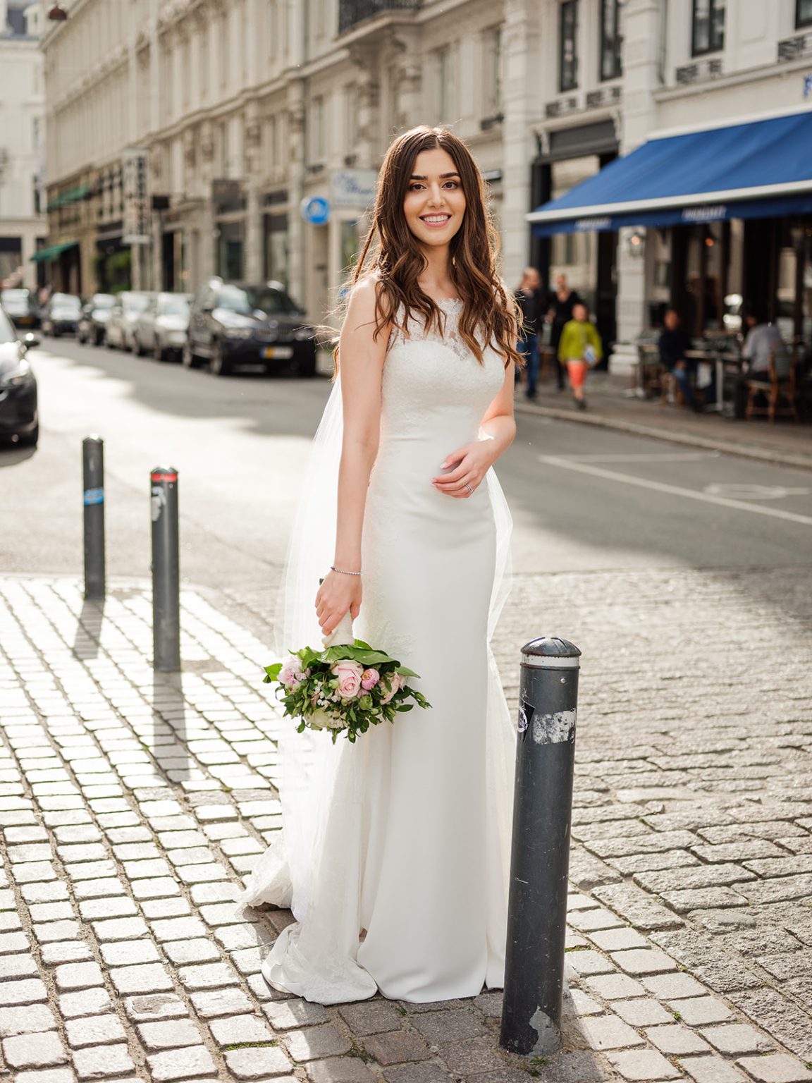 Bride portrait on a Copenhagen street