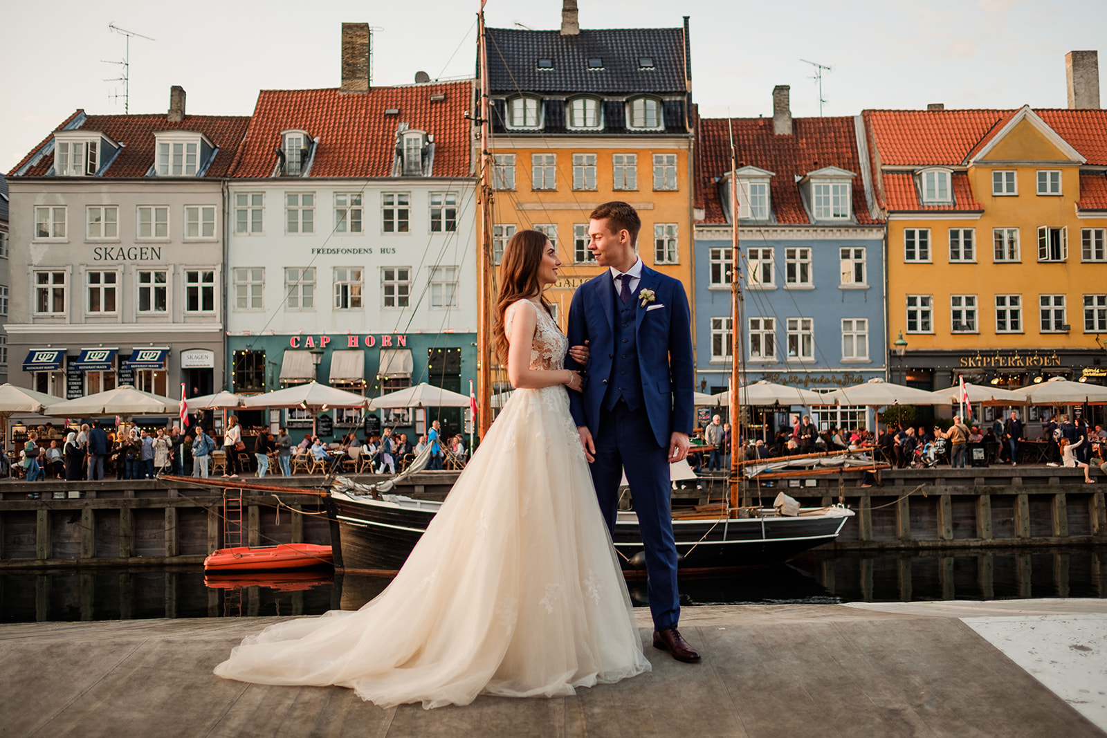 A couple in the streets of the old town