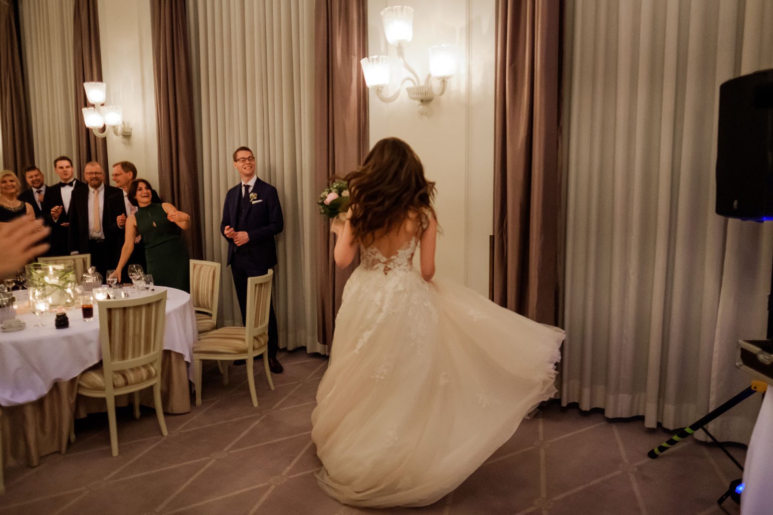 Bride at the wedding reception in Copenhagen