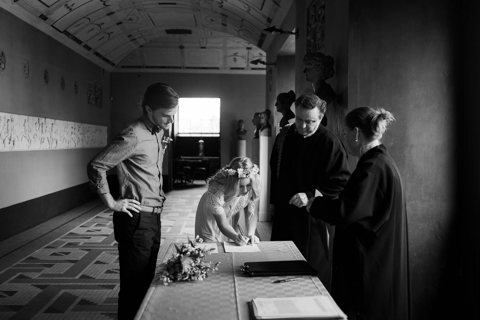 Signing the marriage register in Copenhagen
