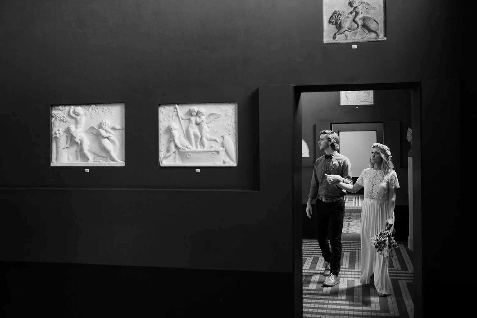 The couple in a gallery at a Copenhagen museum
