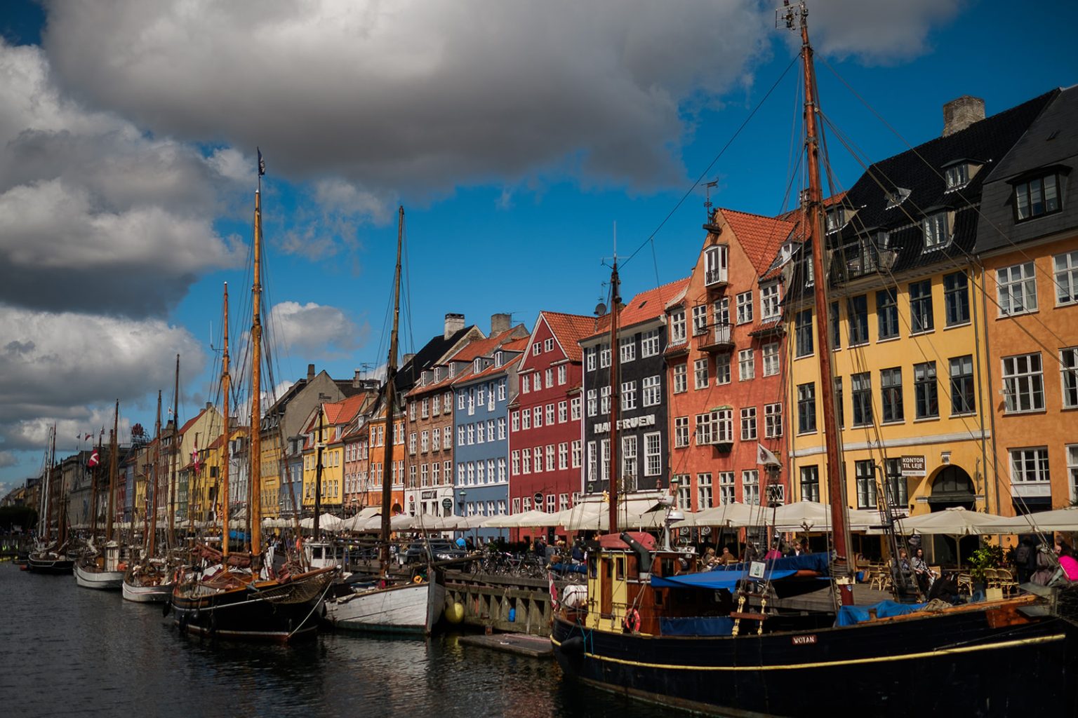 The coloured houses of Nyhavn in Copenhagen
