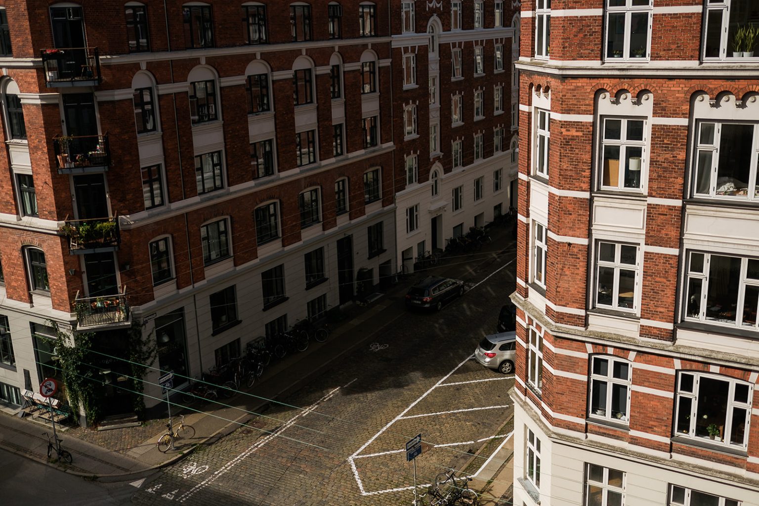 Copenhagen apartment blocks seen from above