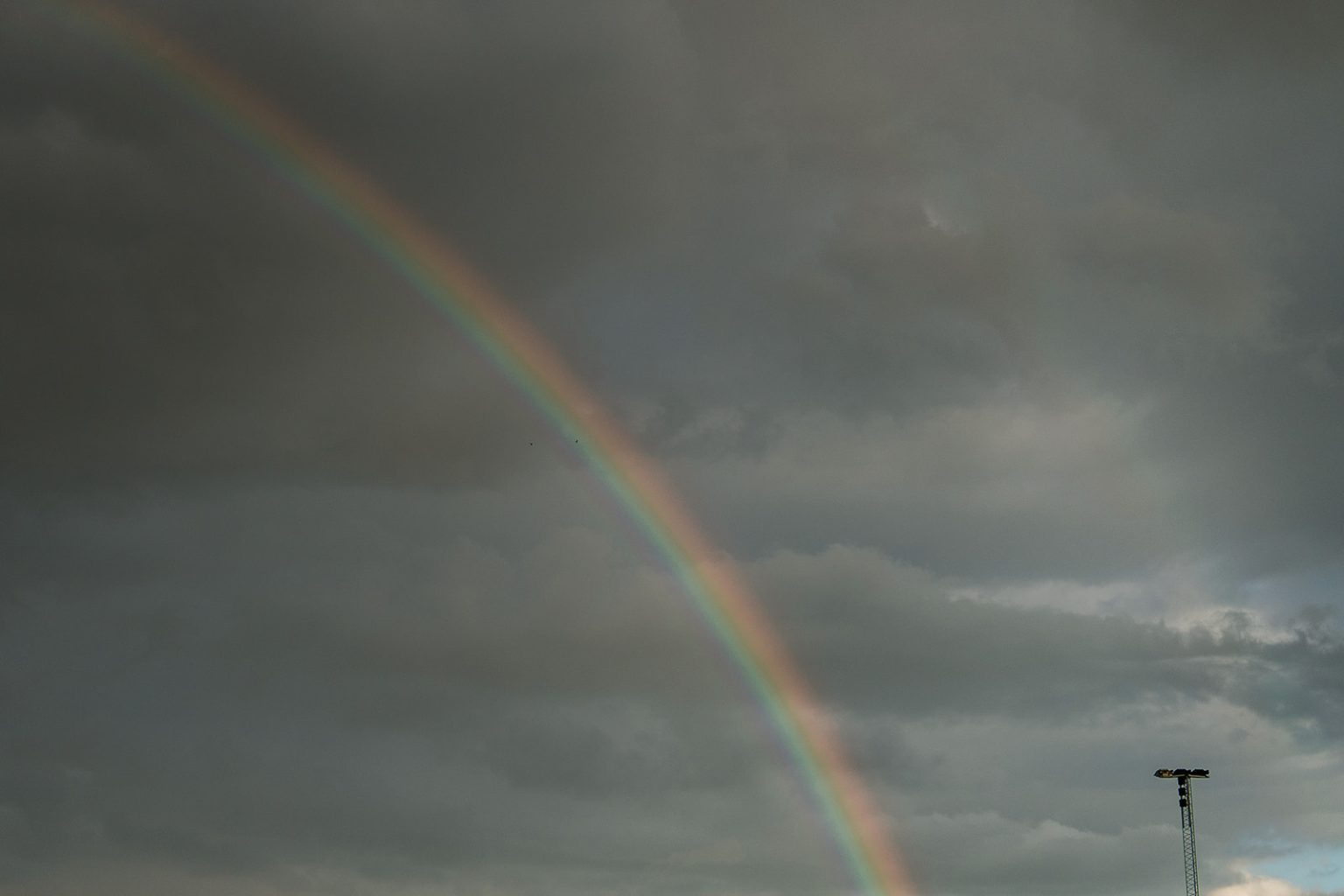 A rainbow over Copenhagen at the end of the day