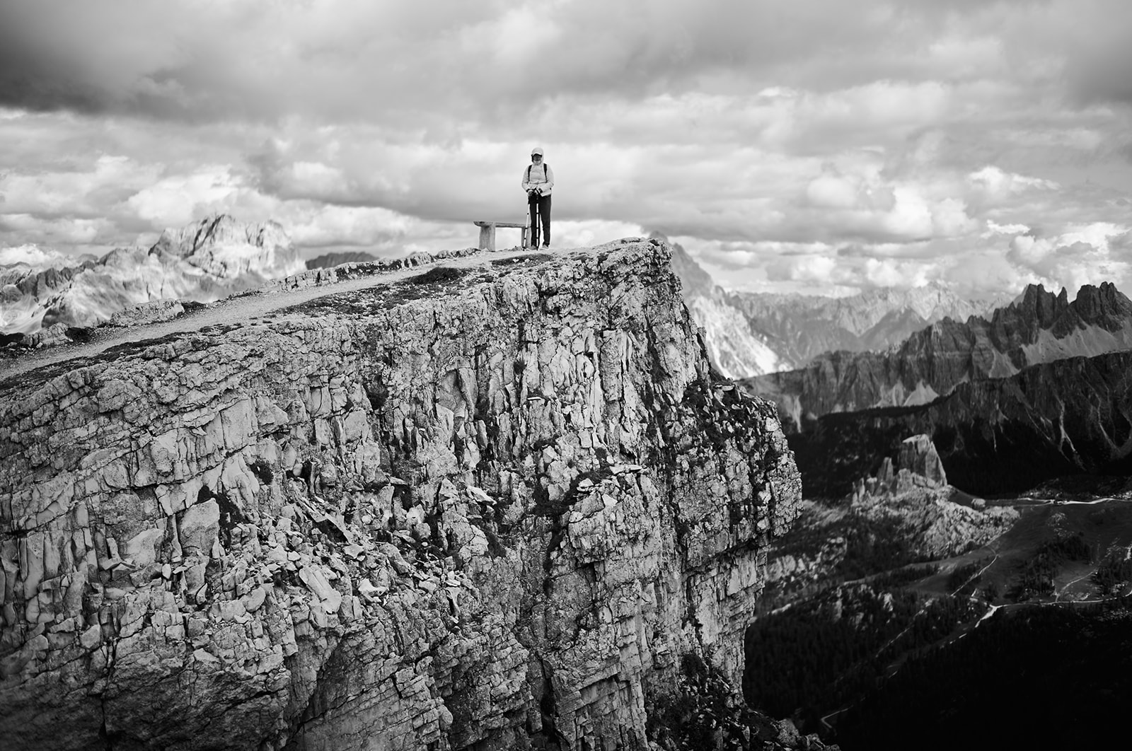 The peaks from Lagazuoi on a Dolomites wedding day