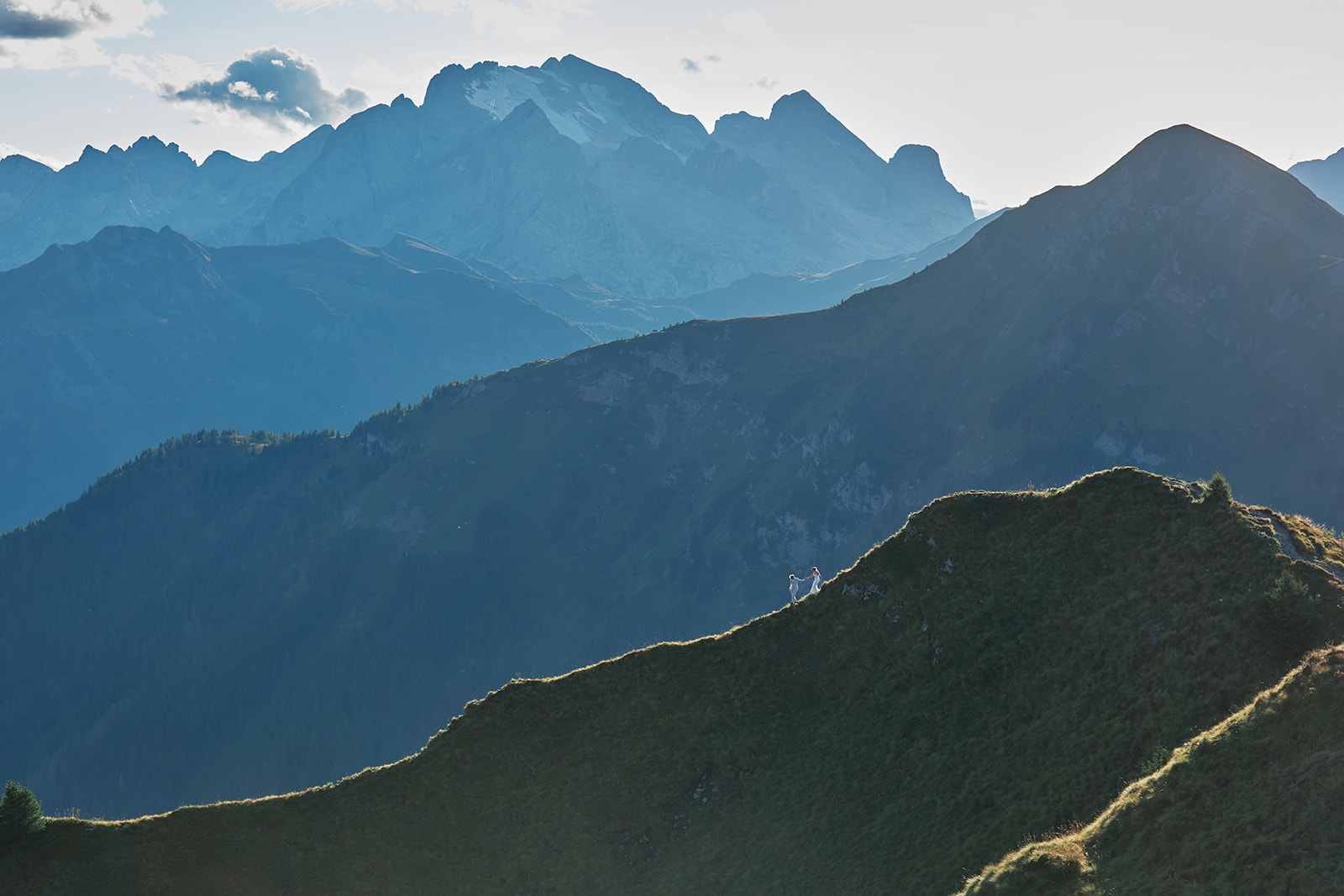 Evening ridgelines from Passo Giau, Dolomites