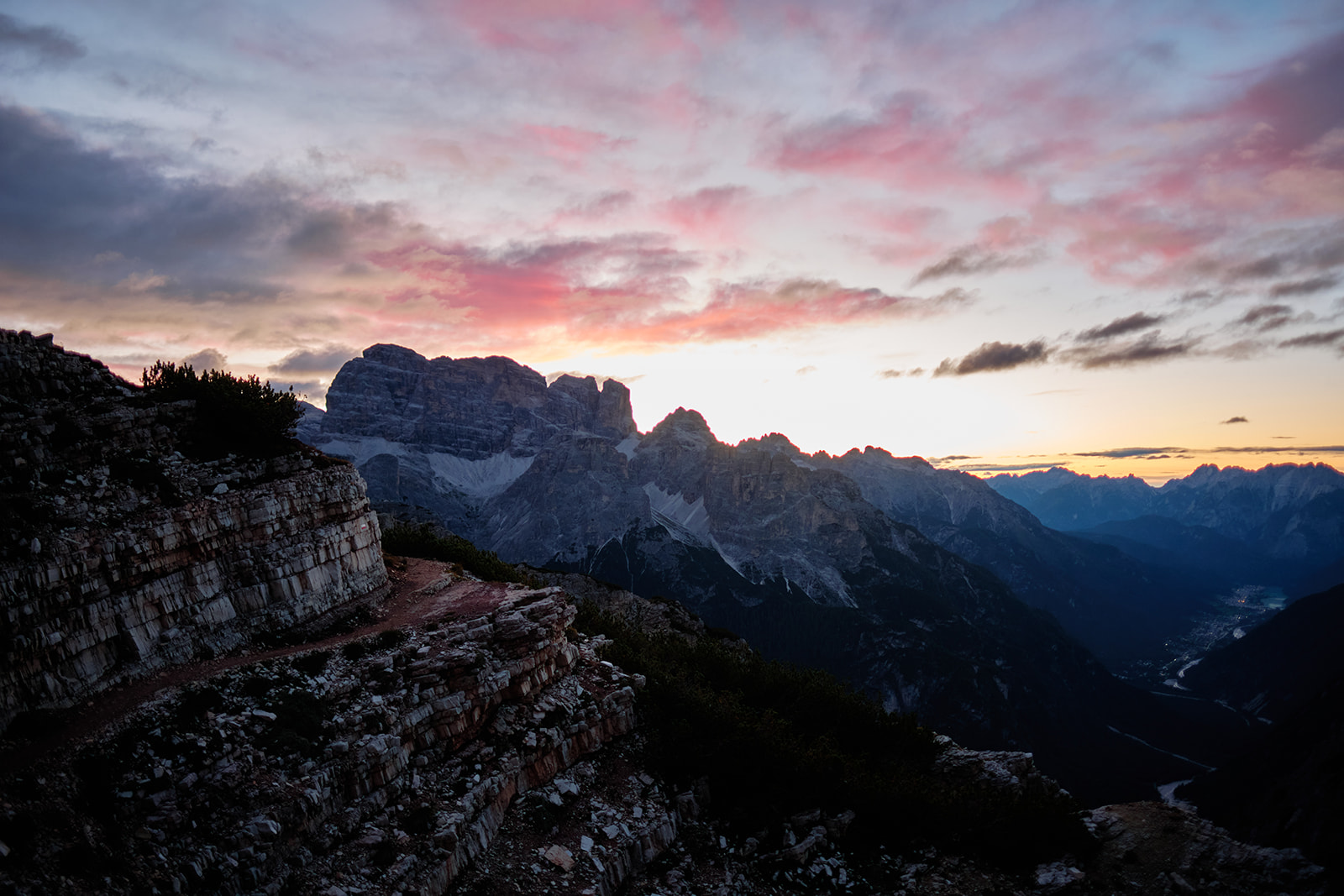 First light on a Dolomites destination wedding at Tre Cime