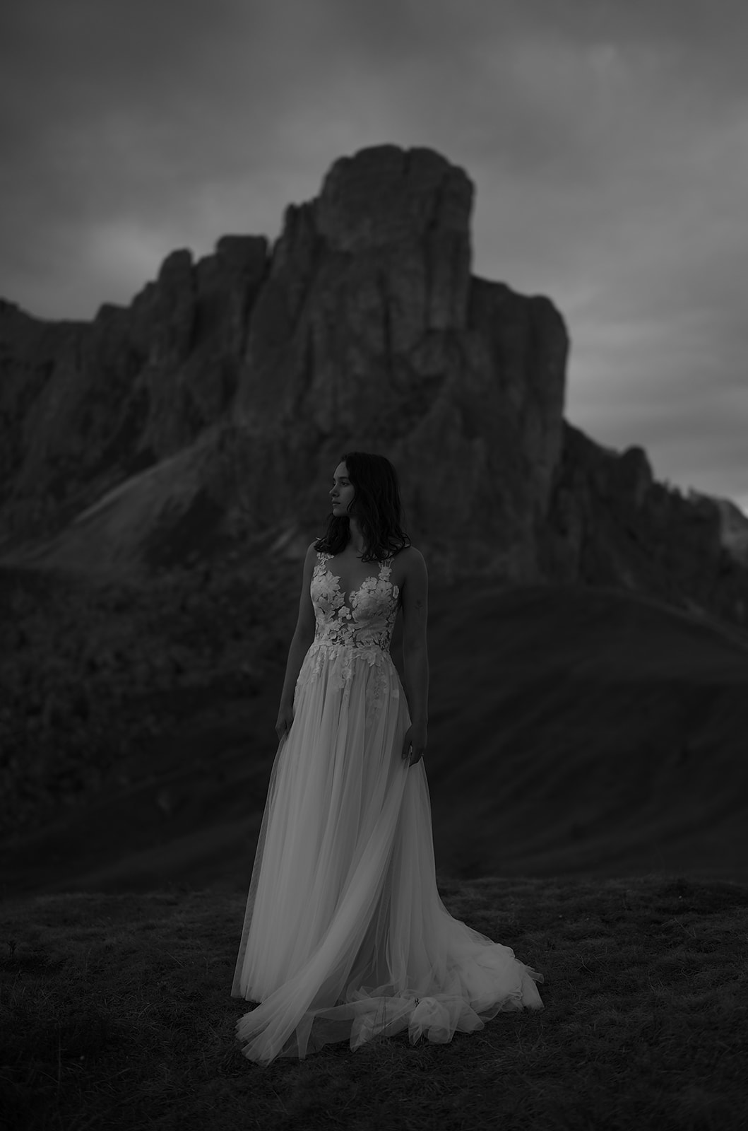 A black and white elopement in the Dolomites