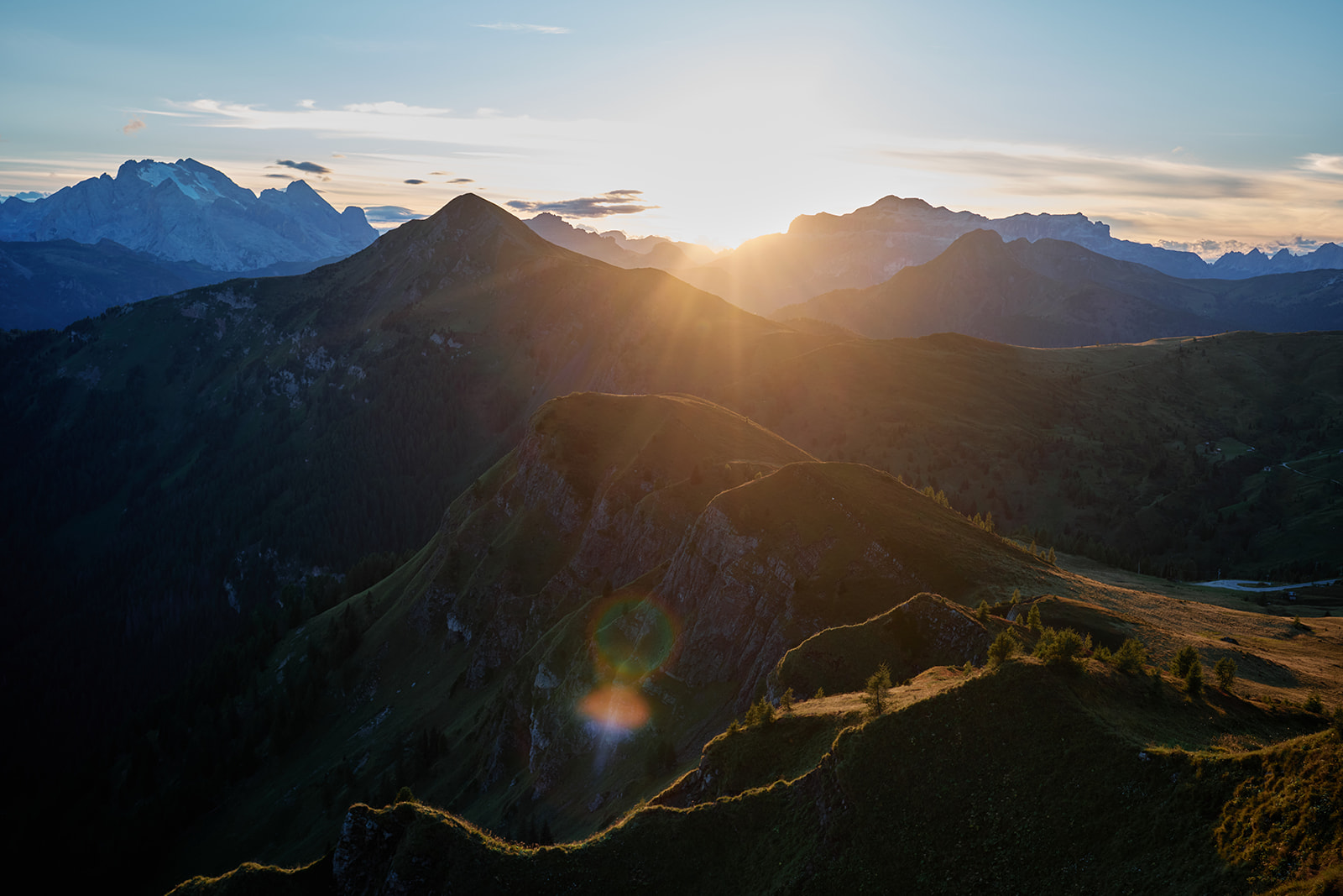 Sunset at Passo Giau, Dolomites destination wedding