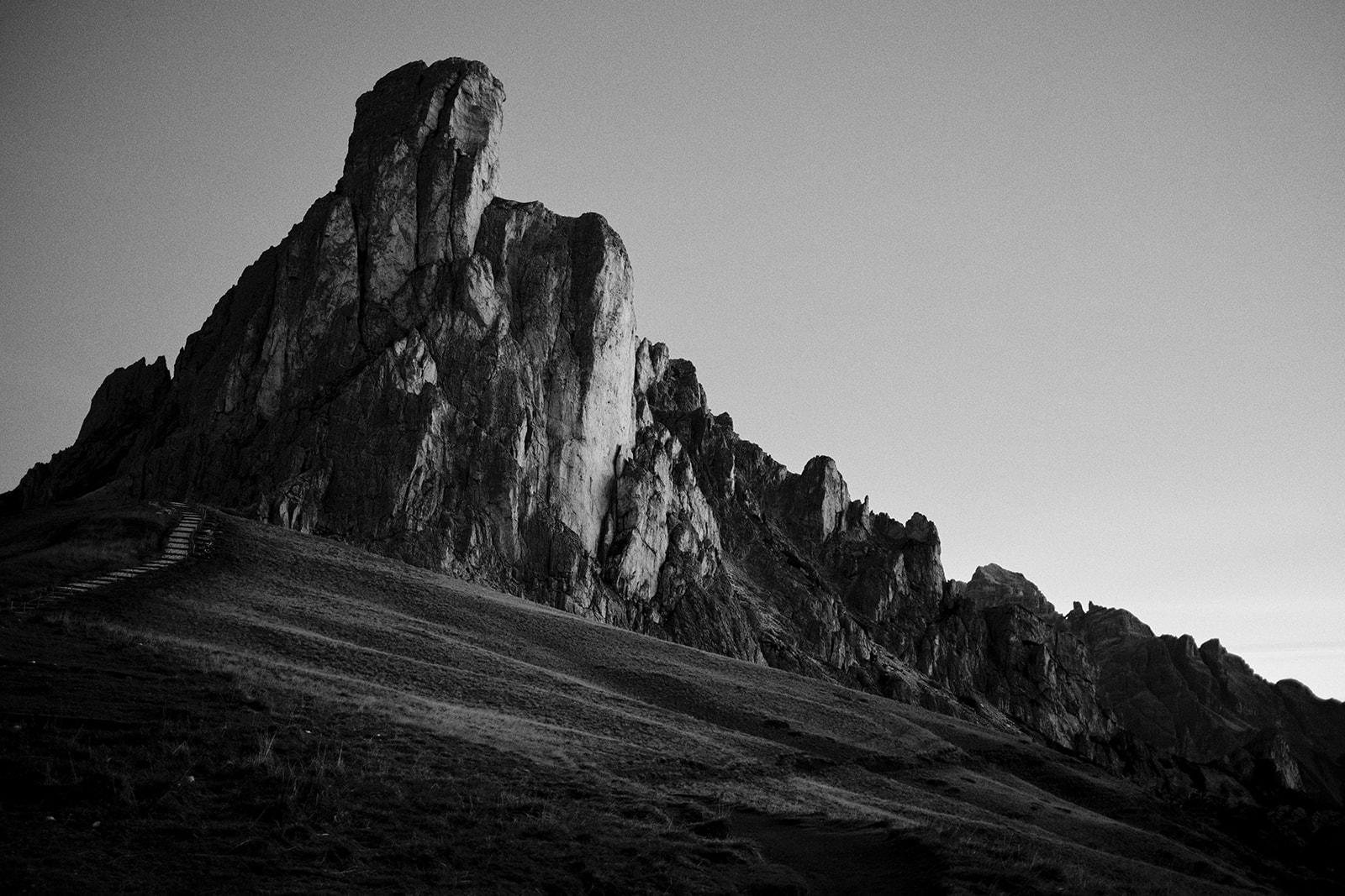Bride and groom at Passo Giau in the Dolomites