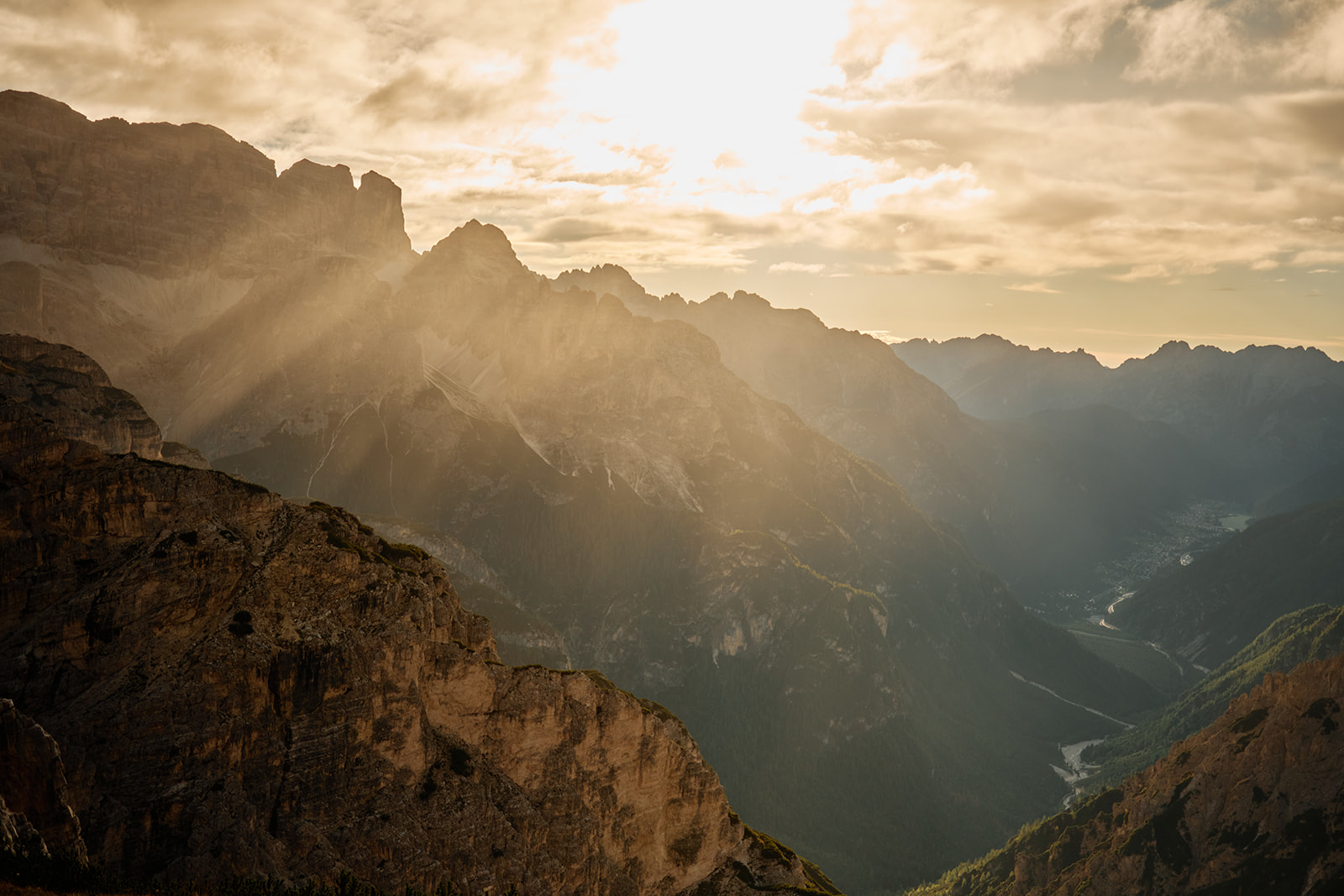 First light on a Dolomites destination wedding at Tre Cime
