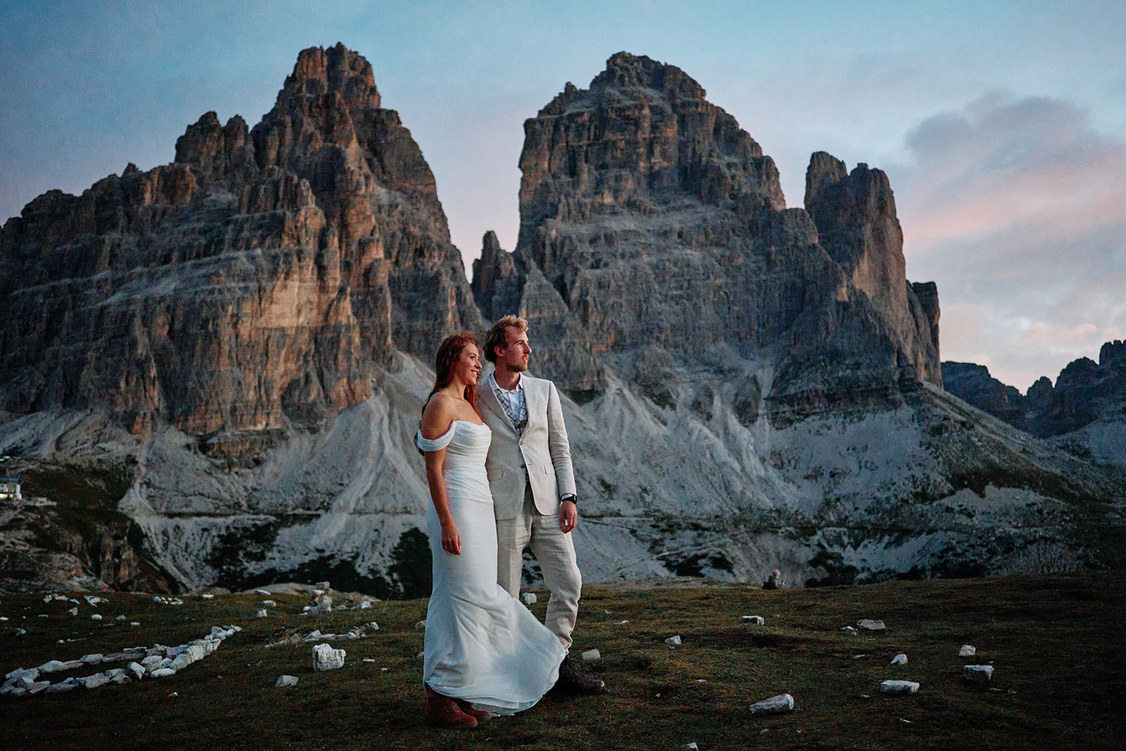 Morning on the Tre Cime trail, Dolomites wedding