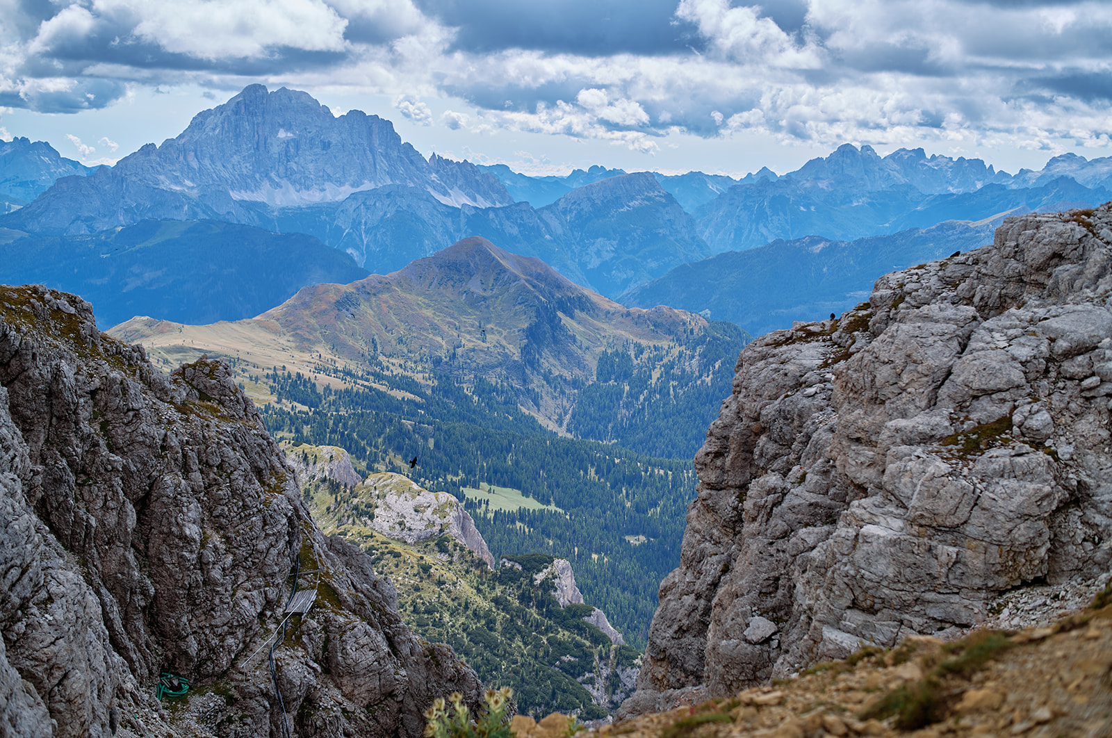 Bride on the Lagazuoi scree above Passo Falzarego
