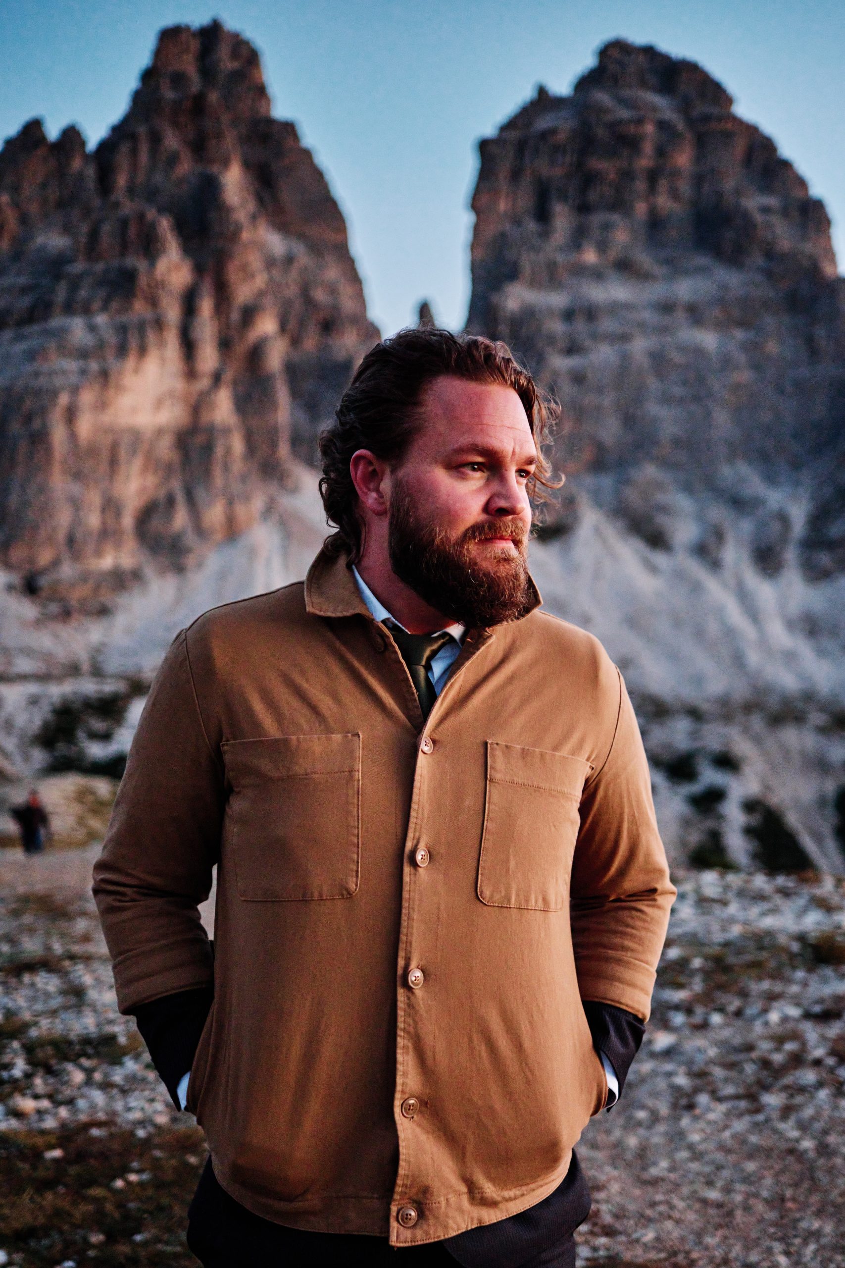 Peter — portrait at first light in the Dolomites
