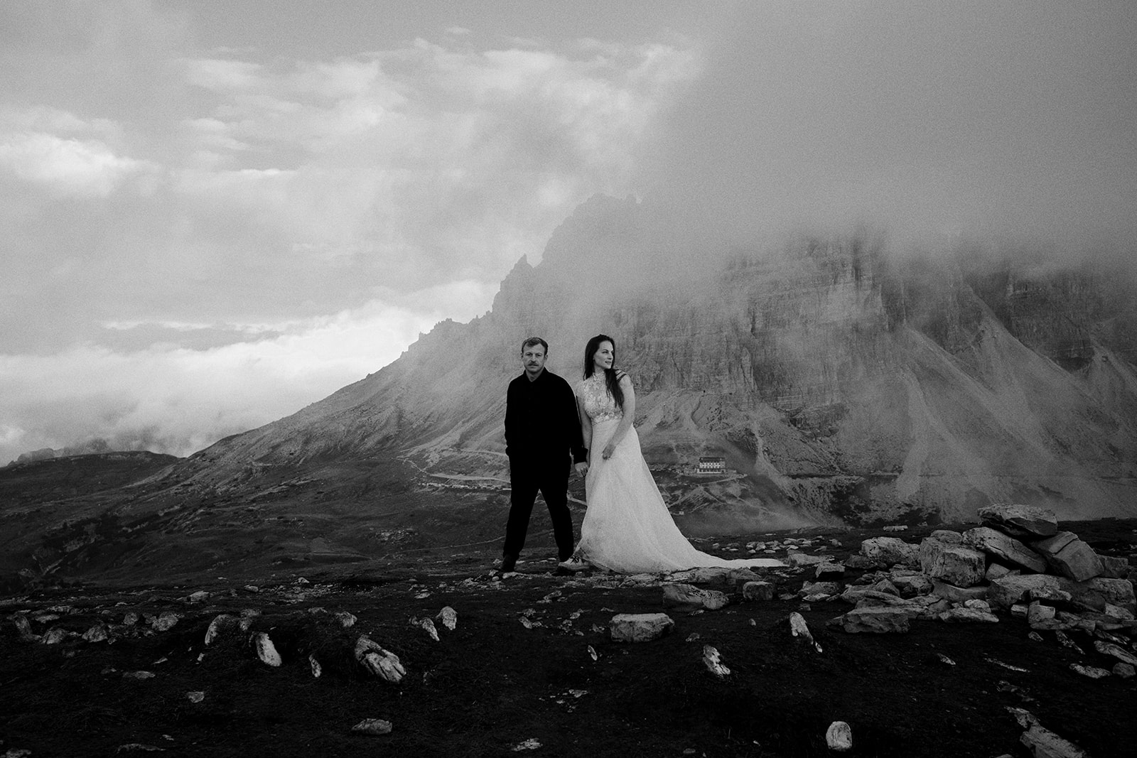 Cloud over the peaks at Tre Cime di Lavaredo