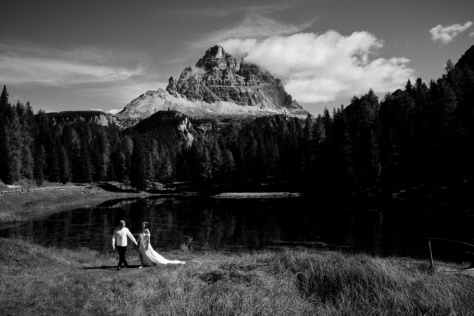 Cloud over the peaks at Tre Cime di Lavaredo