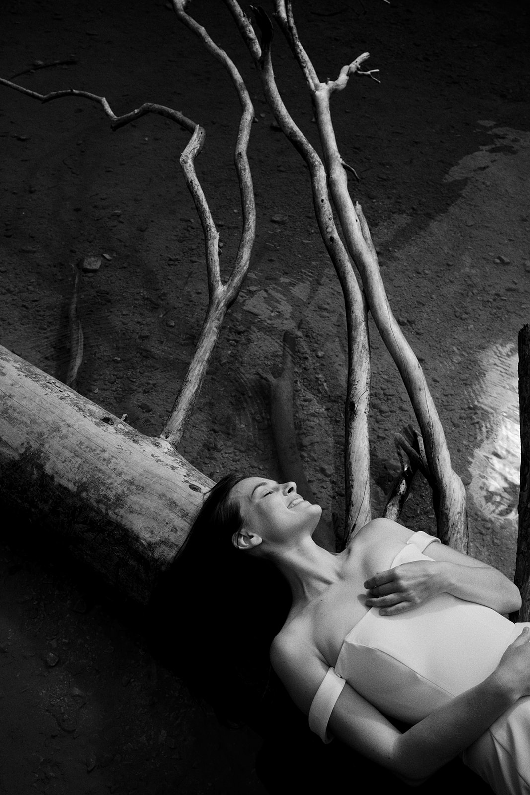 Kim and Denim in the Dolomites, in black and white