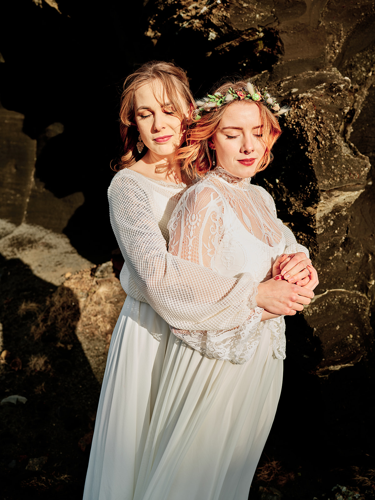 Glóþór and Sólveig, two brides on Reykjanes, a gay elopement in Iceland