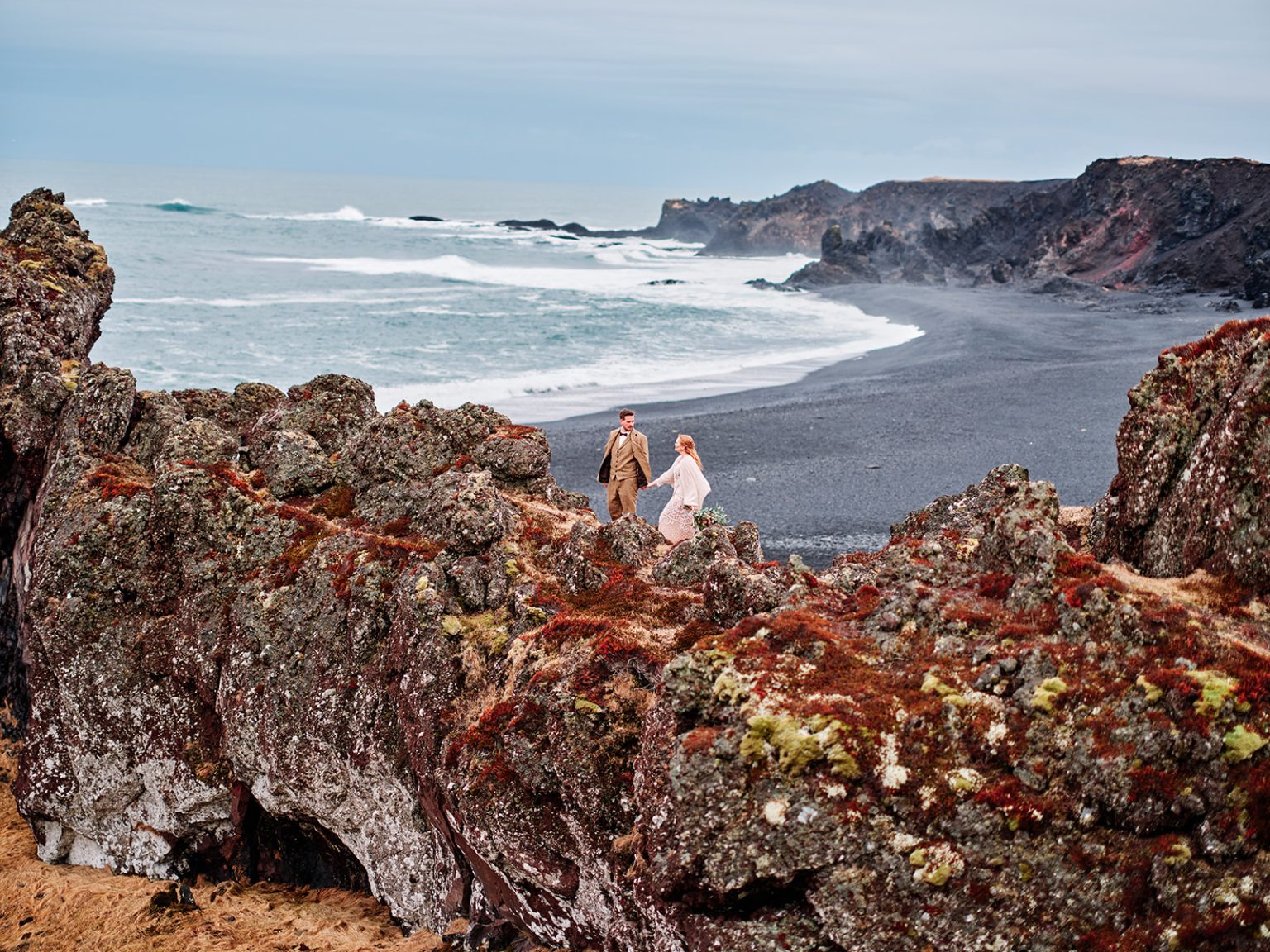 A black-sand beach on Snæfellsnes, Iceland