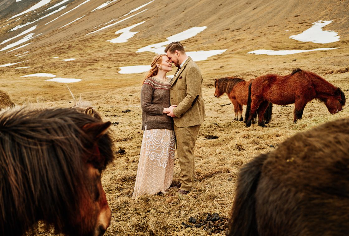 A kiss with the Icelandic horses, Snæfellsnes, Iceland
