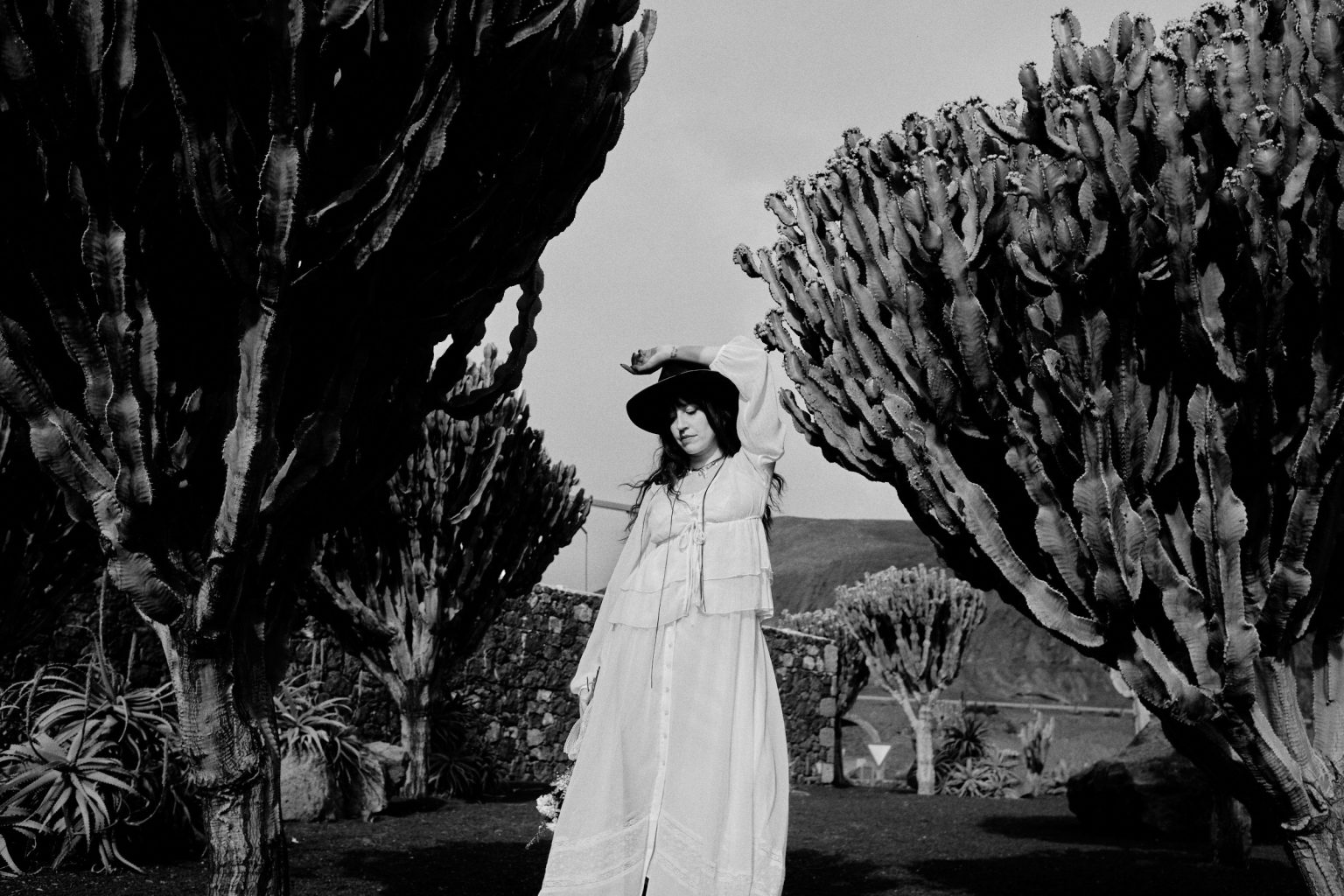 Francesca and Riccardo in a cactus garden, Lanzarote engagement session
