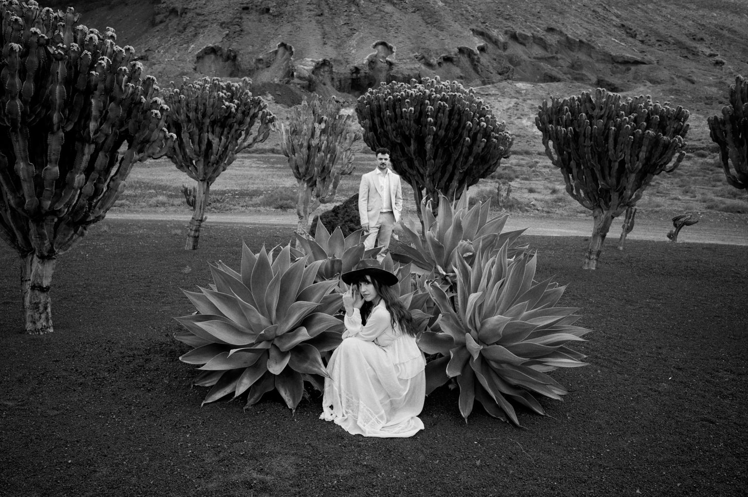 Francesca and Riccardo in the cactus garden, Lanzarote