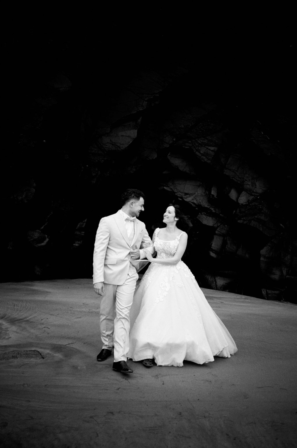 Francesca and Riccardo on the coastal rocks, Lanzarote
