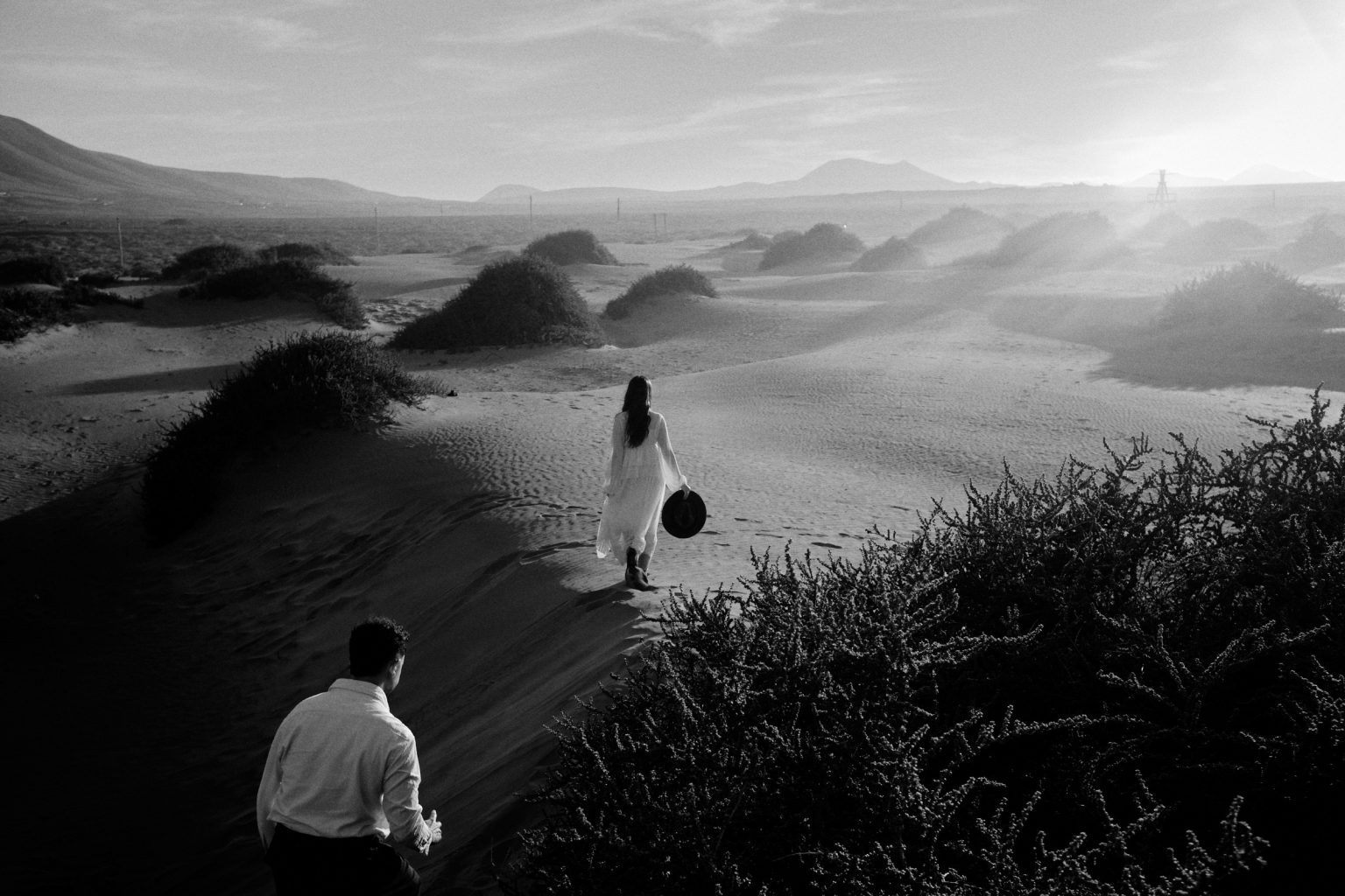 A figure alone in the dunes, Lanzarote