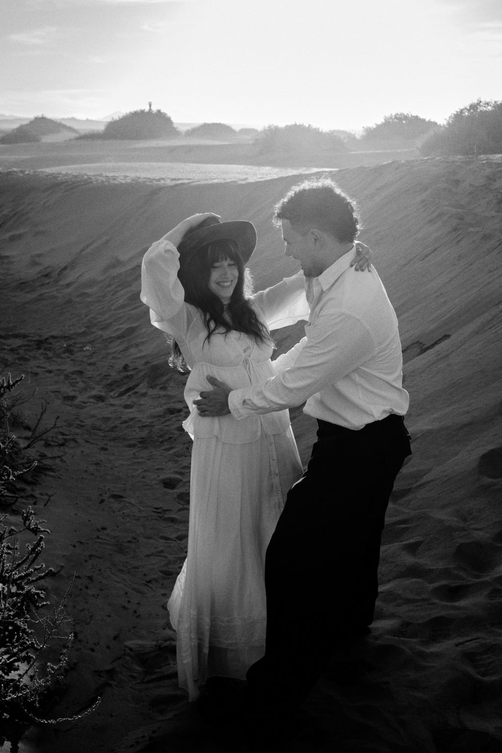 Couple close at the end of the day, Lanzarote engagement session