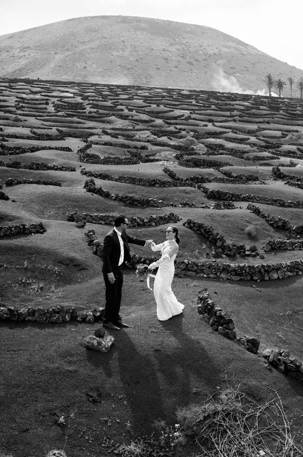 Couple in the La Geria vineyards, Lanzarote wedding