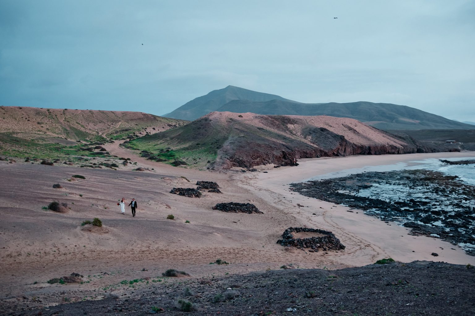 Rock pools on the Lanzarote coast at first light