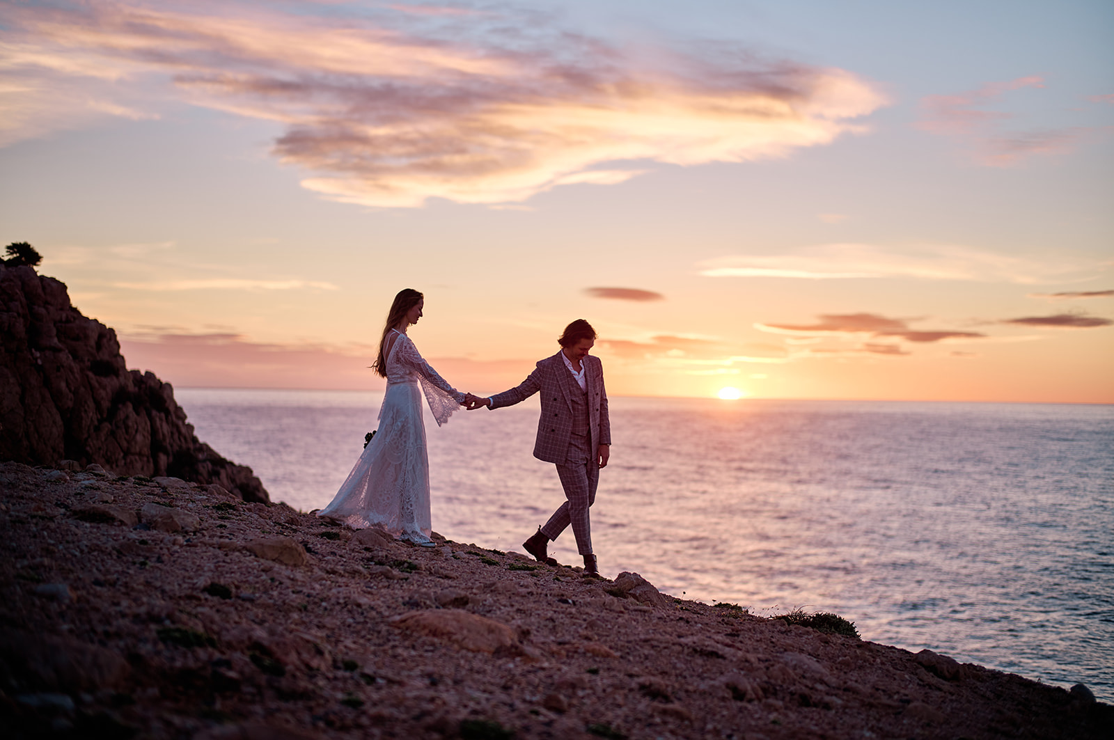 Sunrise elopement at Capdepera Lighthouse, Mallorca