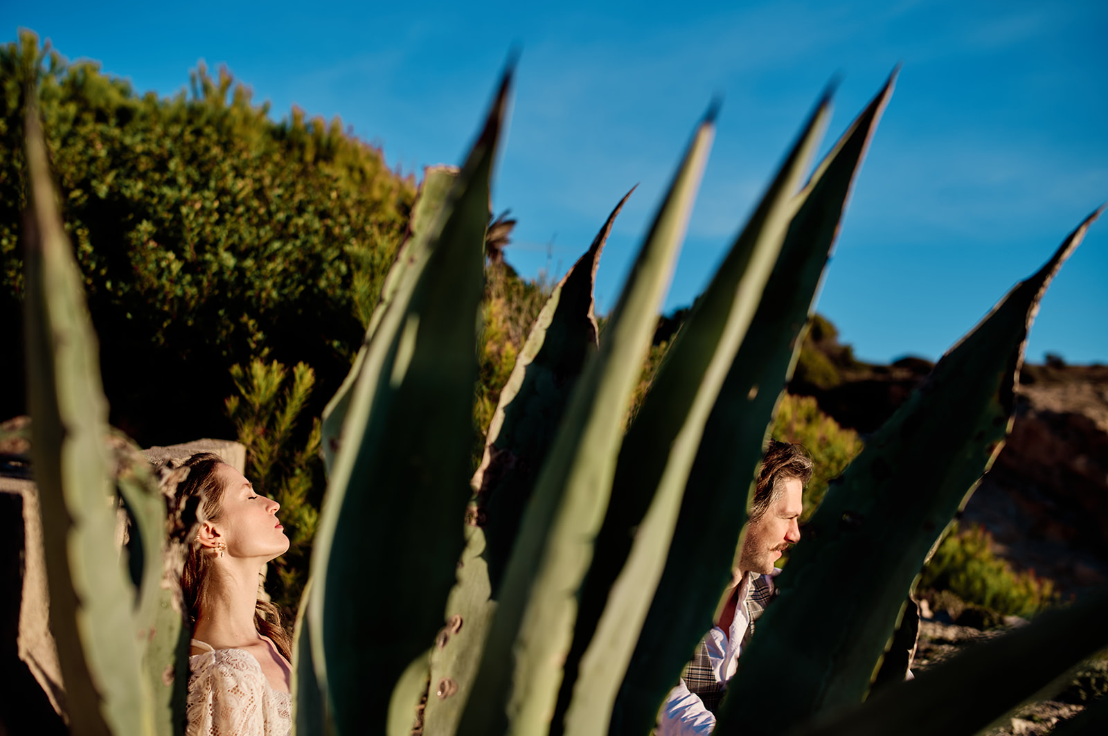 Couple at the Capdepera headland at dawn, Mallorca