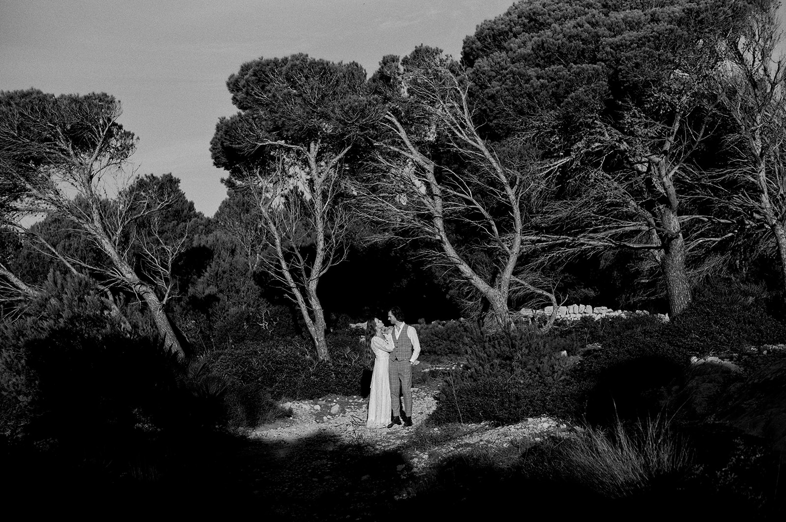 Couple at the Capdepera headland at dawn, Mallorca