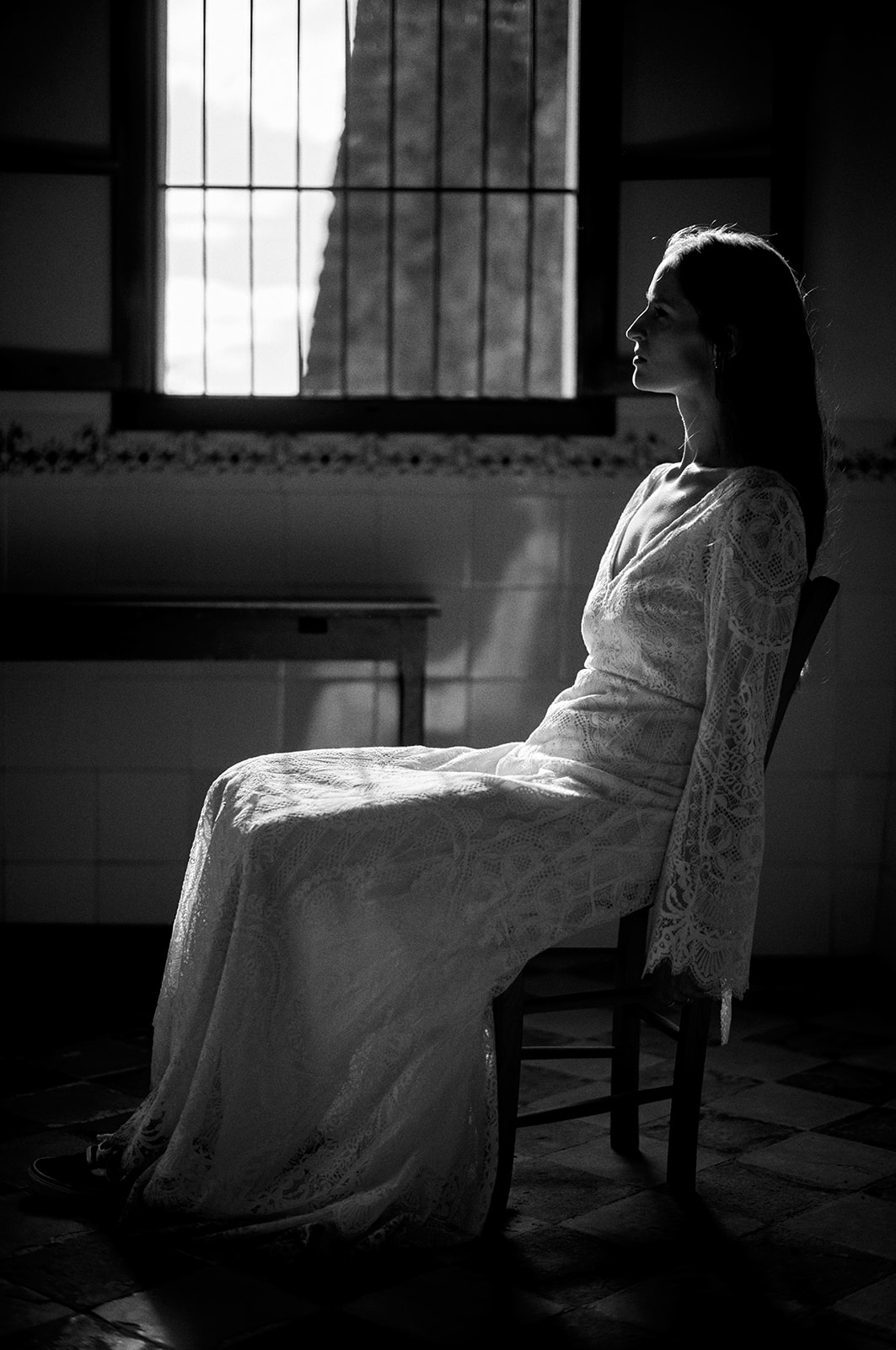 Bride and groom at the Raixa estate, Mallorca